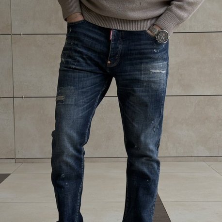 DSQ2 [BROS] NAVY BLUE LAZER KESİM PREMIUM JEANS