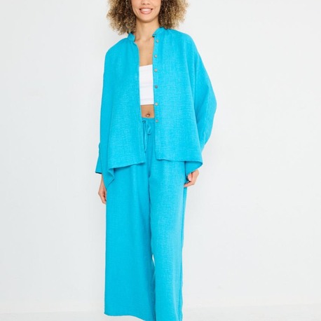 Oversize Saks Mavisi İkili Takım