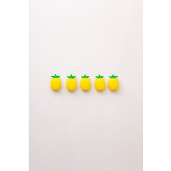 El Yapımı Buzdolabı Magneti - Ananas 5'li Set