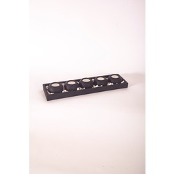 Tabaklı 5'li Beton Mumluk Set