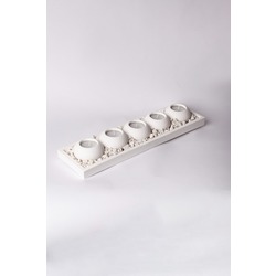 Tabaklı 5'li Beton Mumluk Set