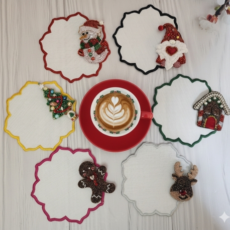 6 lı yılbaşı seti broş+ peçete 