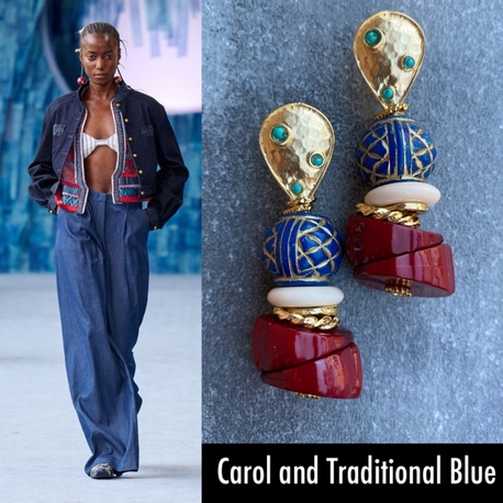 Carol and Traditional Blue Küpeler