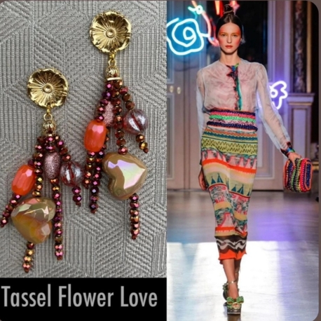 Tassel Flower Love Küpeler