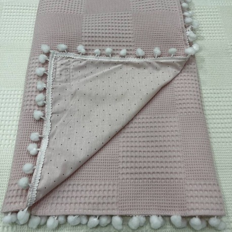 Pembe Poplin Kumaş Çok Amaçlı Bebek Battaniyesi