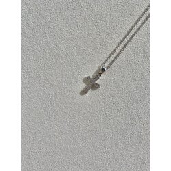 Minimalist Taşlı Haç Gümüş Çelik Kolye