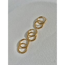 Çoklu 3 Çift Gold Çelik Halka Küpe 