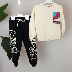 Zara Spiderman Takım, Krem - Siyah, (4-9 Yaş)