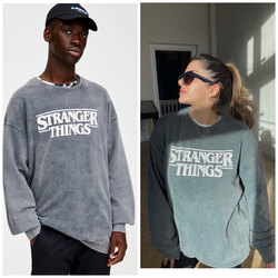 stranger things yıkamalı sweat
