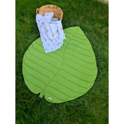  Leaf Tasarım Yeşil-Gri Oyun Matı - Bebek Halısı