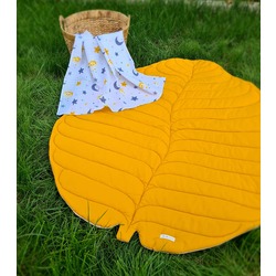  Leaf Tasarım Hardal-Bej Oyun Matı - Bebek Halısı