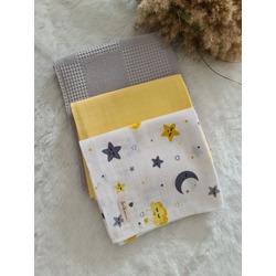 3'lü Yıldızlı Müslin + Pike set