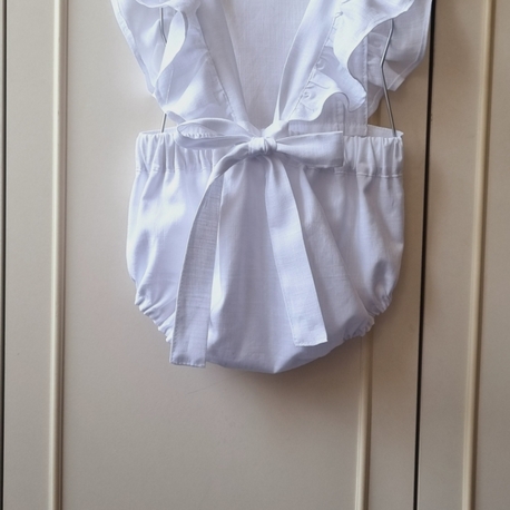 Beyaz Chic keten romper
