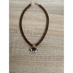 189 kahve hematit 45 cm uzunluğunda kolye