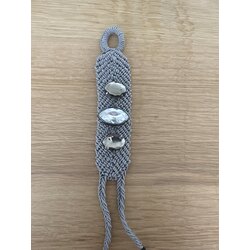 159 gri el yapımı örgü Swarovski taşlı bileklik