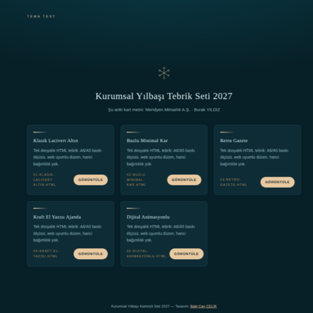 Yılbaşı Kartvizit 2027