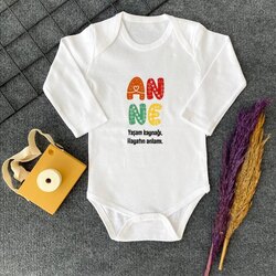 “ Anne ; Yaşam kaynağı , hayatın anlamı “ baskılı , çıtçıtlı zıbın 