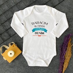 “Babacım bu sene hediyen benim” Baskılı , çıtçıtlı badi 