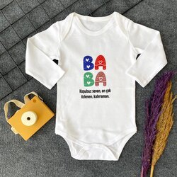 “Baba ; Koşulsuz seven , en çok özlenen kahraman “ baskılı , çıtçıtlı badi