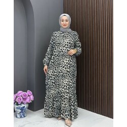 Leopar Desenli Elbise
