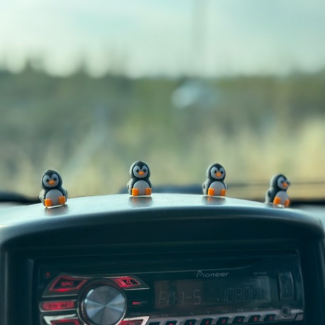 Balkhoon 4'lü Mini Penguen Set Araba Süsü Dikiz Aynası Süsü Oto Aksesuar Hediyelik Eşya