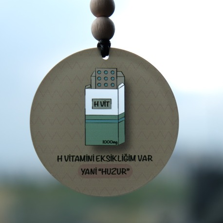 Balkhoon H Vitamini Eksikliğim Var Yani "huzur" Dikiz Aynası Süsü Araba Süsü Hediyelik Eşy
