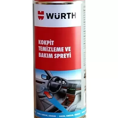 Würth Profesyonel Kokpit Temizleme ve Yenileme Spreyi – 400 ml Araç İçi Torpido Bakımı
