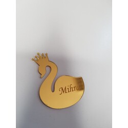 Pleksi Kuğu etiket 3.5cm 25 adet