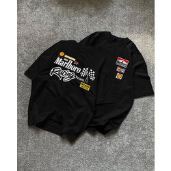 Marlboro baskılı siyah OVERSIZE T-shirt