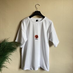 Pomeranian Nakış İşlemeli Beyaz Oversize Tshirt