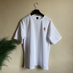 Harry Potter Nakış İşlemeli Beyaz Oversize Tshirt