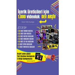 İçerik üreticileri için 1.000 Adet video arşivi