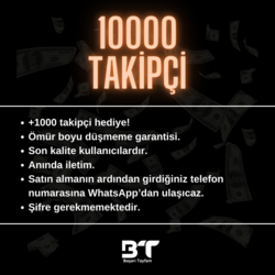  DÜŞMEME GARANTİLİ 10000 İNSTAGRAM TAKİPÇİ +1000 HEDİYE