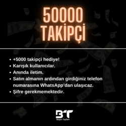 50000 İNSTAGRAM TAKİPÇİ +5000 HEDİYE