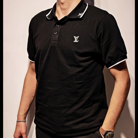 Premium LV Polo Yaka Tişört-Siyah