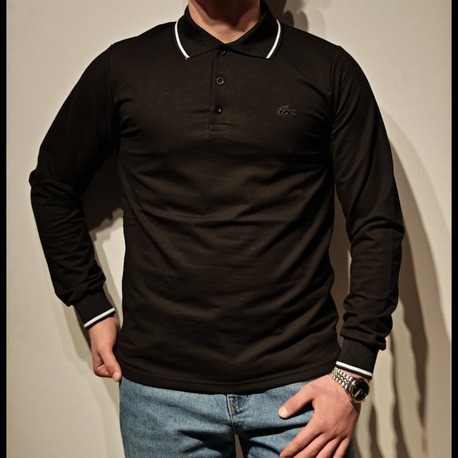 Lacoste Polo Yaka Sweatshirt–Siyah