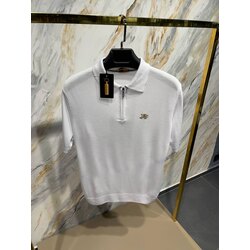 Zıllı Polo Yaka Triko Beyaz