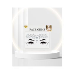 Gümüş Renkli Yıldız Kendinden Yapışkanlı Kristal Yüz Taşı Face Sticker