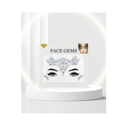 Gümüş Renkli Damla Taşlı Kendinden Yapışkanlı Kristal Yüz Taşı Face Sticker