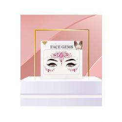 Pembe Renkli Kendinden Yapışkanlı Kristal Yüz Taşı Face Gems