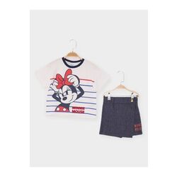 Minnie Mouse lisanslı kız çocuk şortlu takım