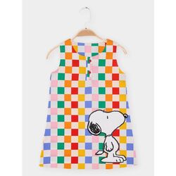snoopy lisanslı kız çocuk elbise