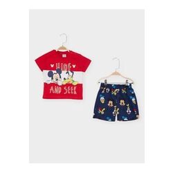 Mickey Mouse lisanslı erkek bebek şortlu takım