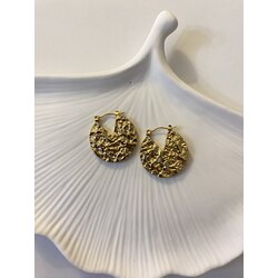 Desenli gold küpe 