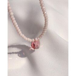 Pink Crystal Heart kolye