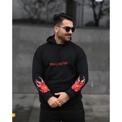KOLLARİ DESENLİ OVERSİZE SWEATSHİRT 