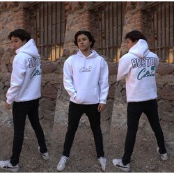 BEYAZ KAPÜŞONLU OVERSİZE SWEATSHİRT 