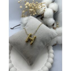 H Harfli Gold Renk Kolye 