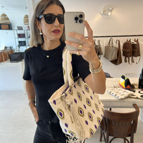 Kanvas İkat Desen Shopper