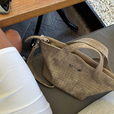 Süet Biscuit Hasır City Bag 